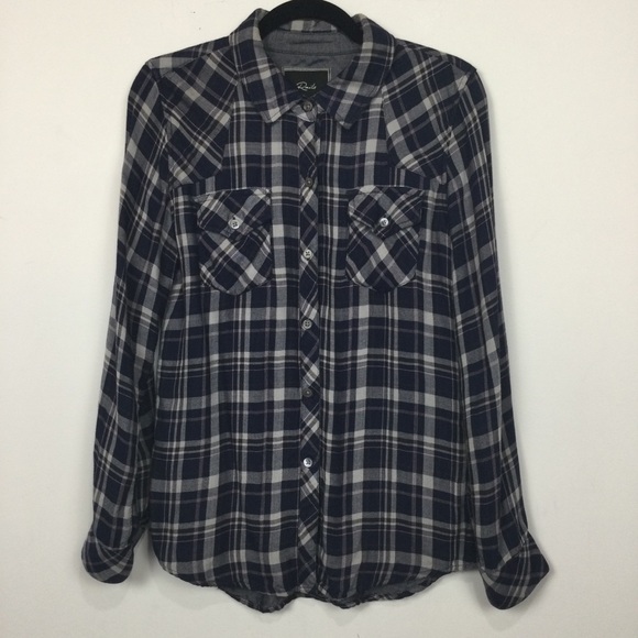 Rails Plaid Button Down Long Sleeve Top Blue Multi - Picture 2 of 4